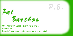 pal barthos business card